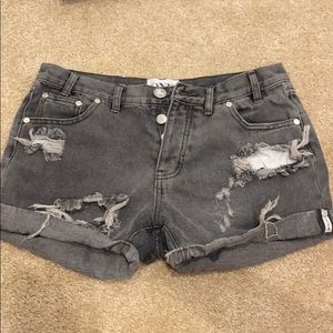 Vintage looking dark gray jean shorts
